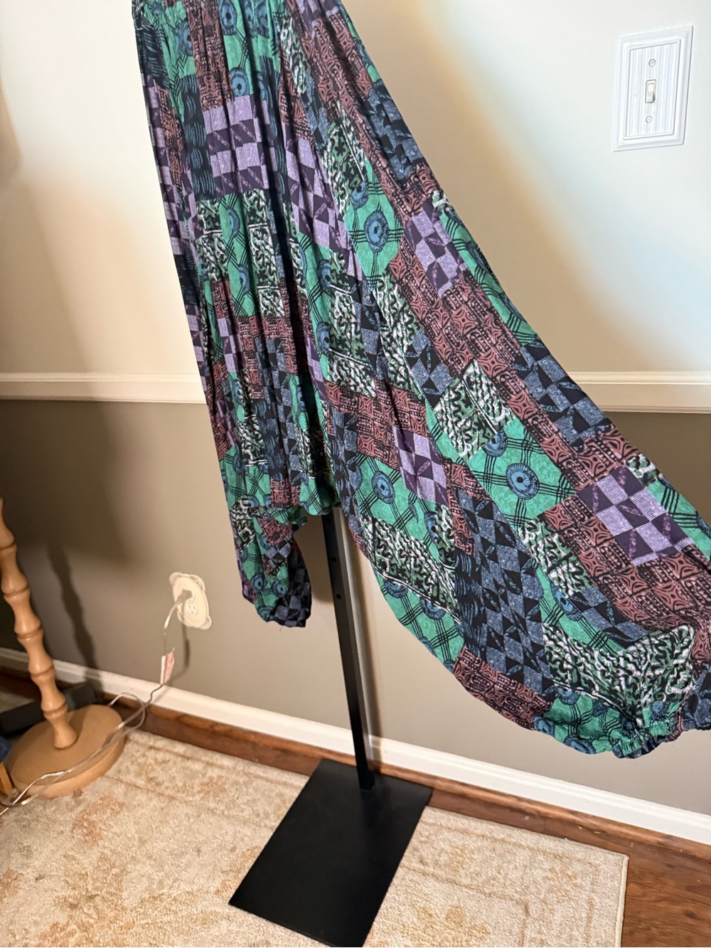 Free People Into the Wild Boho Patchwork Harem Pant Size Small Slouchy Fit - Picture 5 of 9